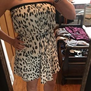Animal print party mini dress